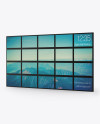 Screen Video Wall Mockup - Half Side View