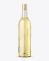 Clear Glass White Wine Bottle with Golden Wire Mockup