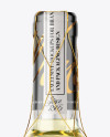 Clear Glass White Wine Bottle with Golden Wire Mockup