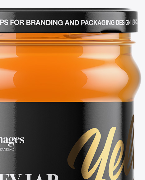 Clear Glass Honey Jar Mockup PSD #1