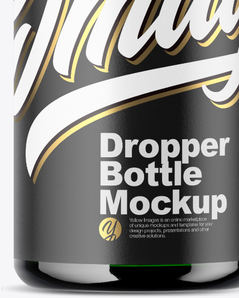 Green Glass Dropper Bottle Mockup PSD #1
