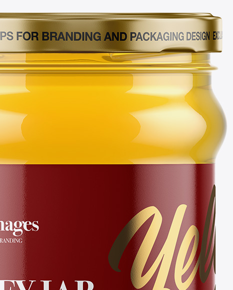Clear Glass Honey Jar Mockup PSD #6