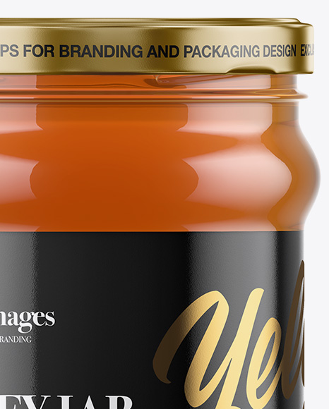 Clear Glass Honey Jar Mockup PSD #6