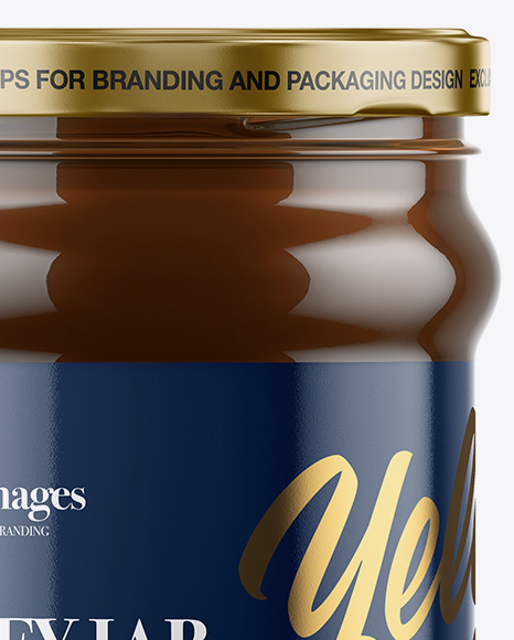 Clear Glass Honey Jar Mockup PSD #6
