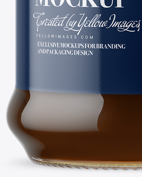 Clear Glass Honey Jar Mockup PSD #7