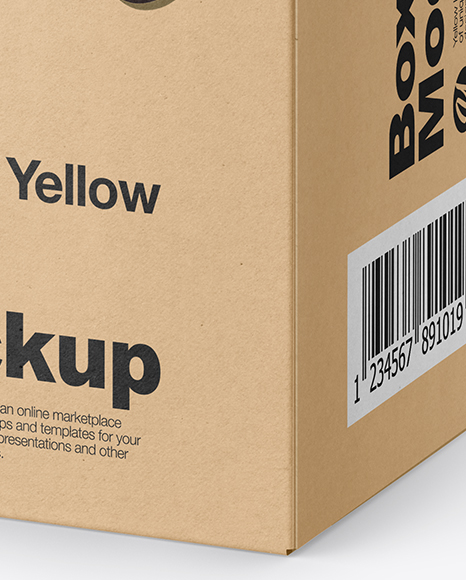 Kraft Paper Box Mockup PSD #1
