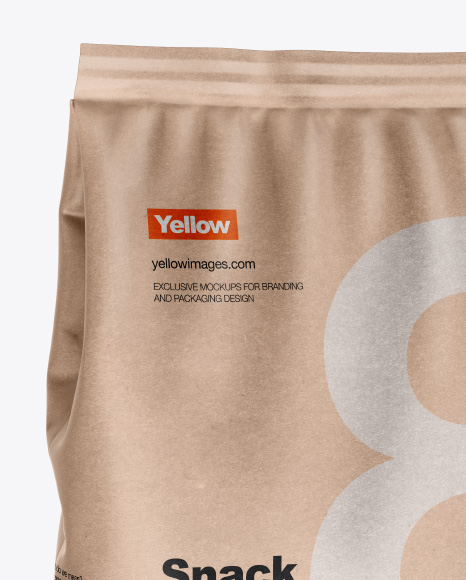 Kraft Bag Mockup Half Side View In Bag Sack Mockups On Yellow Images Object Mockups