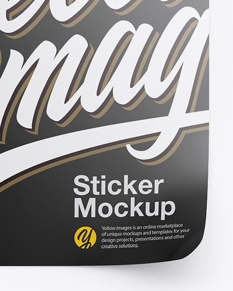 Download Square Sticker Mockup In Stationery Mockups On Yellow Images Object Mockups PSD Mockup Templates