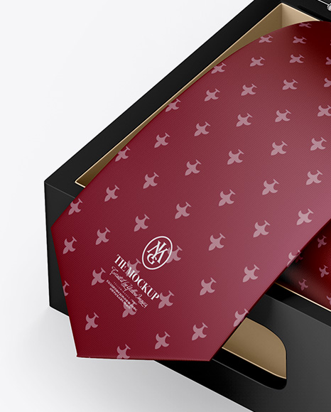 Glossy Box w  Tie Mockup PSD #3