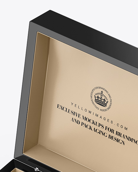 Download Glossy Box W Tie Mockup In Box Mockups On Yellow Images Object Mockups PSD Mockup Templates