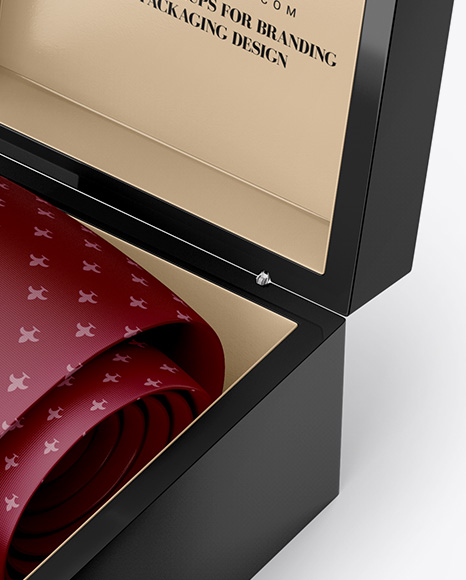 Glossy Box w  Tie Mockup PSD #5