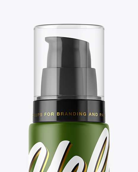 Matte Cosmetic Bottle with Pump Mockup PSD #2