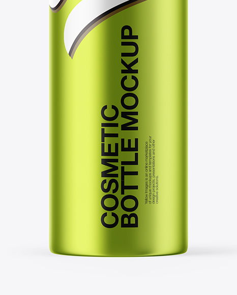 Metallic Cosmetic Bottle with Pump Mockup PSD #1