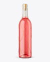 Clear Glass Pink Wine Bottle with Golden Wire Mockup