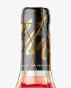 Clear Glass Pink Wine Bottle with Golden Wire Mockup