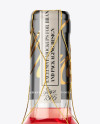 Clear Glass Pink Wine Bottle with Golden Wire Mockup