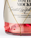 Clear Glass Pink Wine Bottle with Golden Wire Mockup