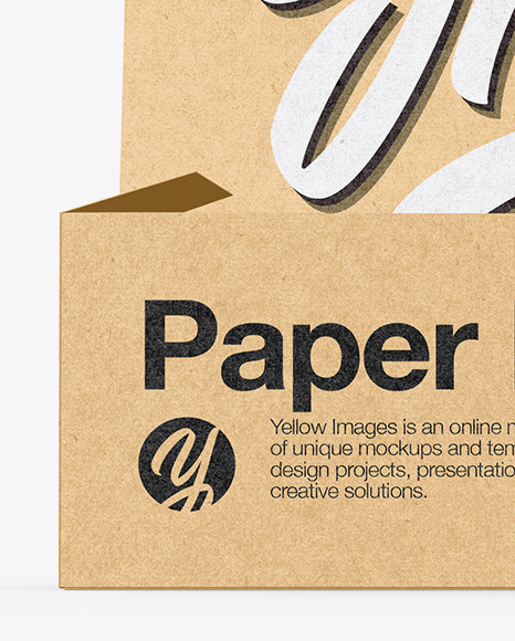 Opened Kraft Box Mockup PSD #2