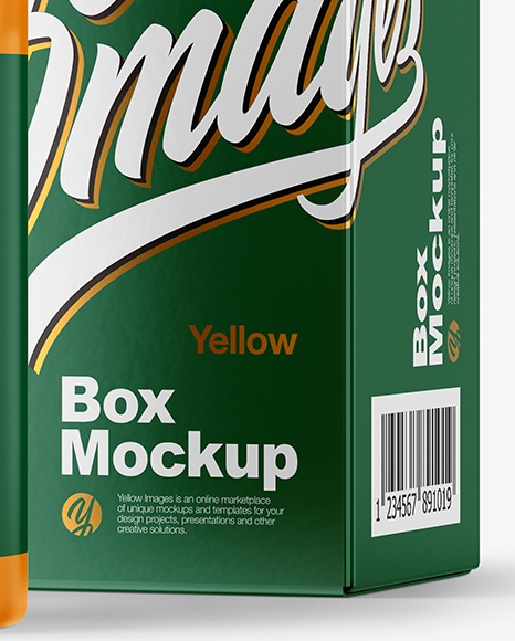 Matte Pills Bottle With Box Mockup In Bottle Mockups On Yellow Images Object Mockups