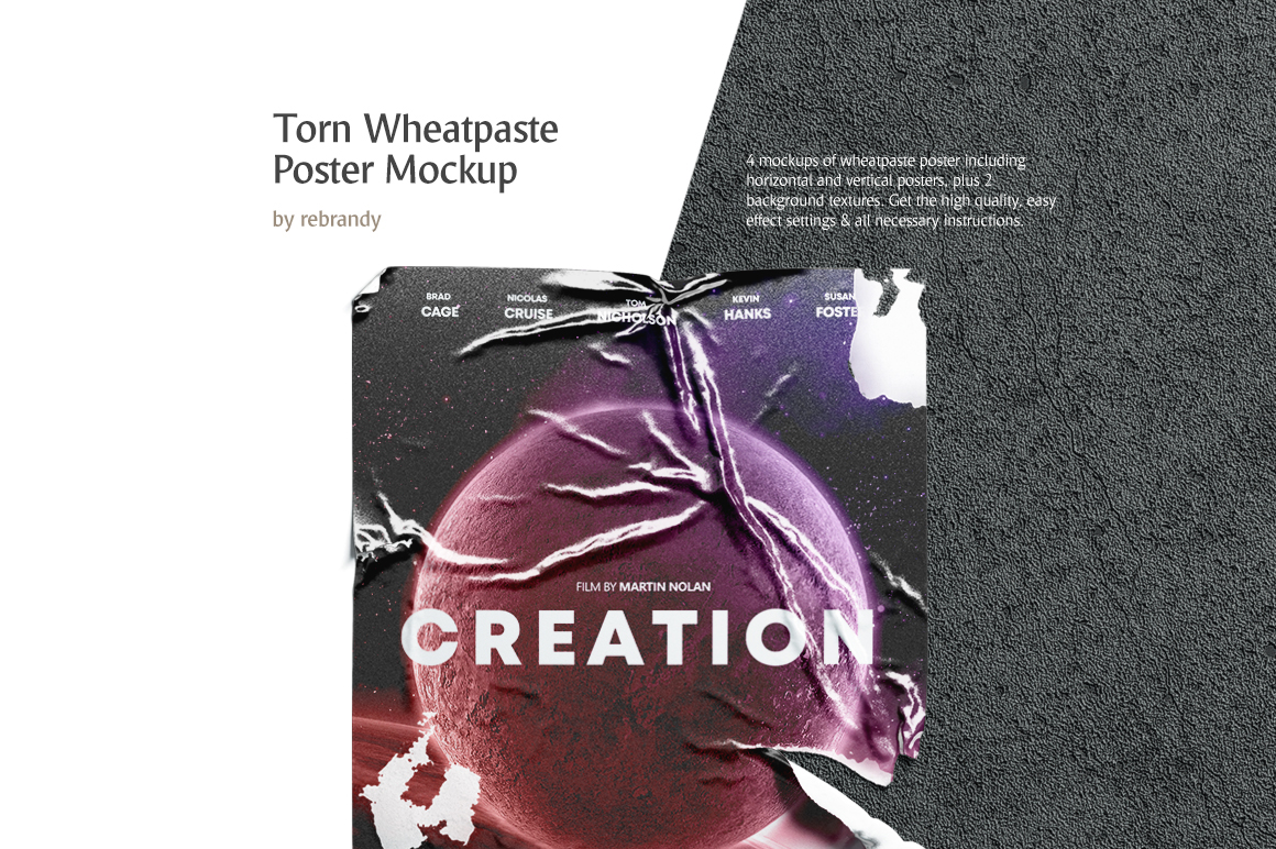 Download Torn Wheatpaste Poster Mockup In Outdoor Advertising Mockups On Yellow Images Creative Store PSD Mockup Templates