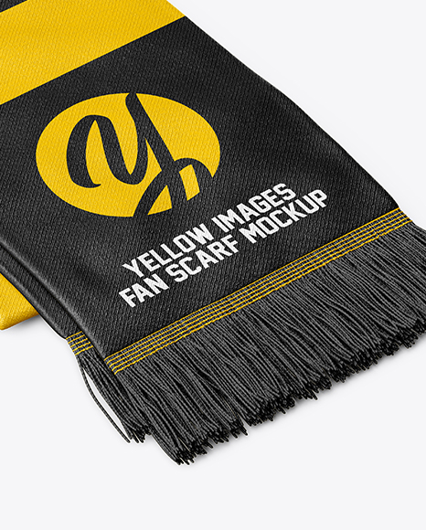 Download Fan Scarf Mockup in Apparel Mockups on Yellow Images Object Mockups