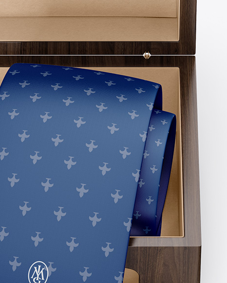 Wooden Box w/ Tie Mockup - Free Download Images High Quality PNG, JPG