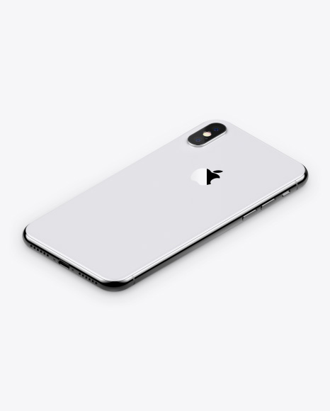 Isometric Apple iPhone X Mockup PSD #6