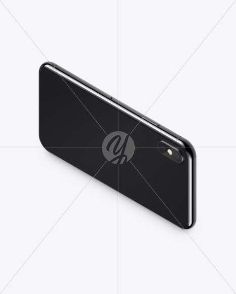 Isometric Apple iPhone X Mockup PSD #4