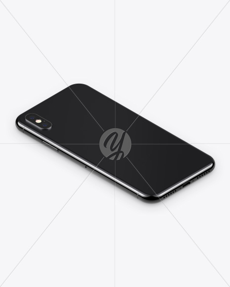 Isometric Apple Iphone X Mockup In Device Mockups On Yellow Images Object Mockups