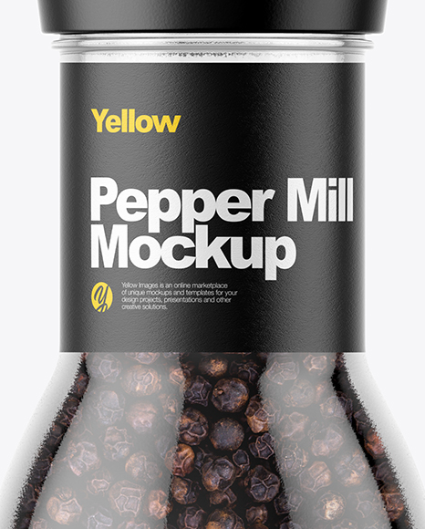 Download Pepper Mill Mockup In Jar Mockups On Yellow Images Object Mockups PSD Mockup Templates