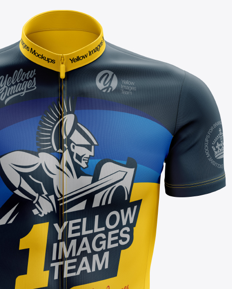 Men S Cycling Kit Mockup Front View In Apparel Mockups On Yellow Images Object Mockups