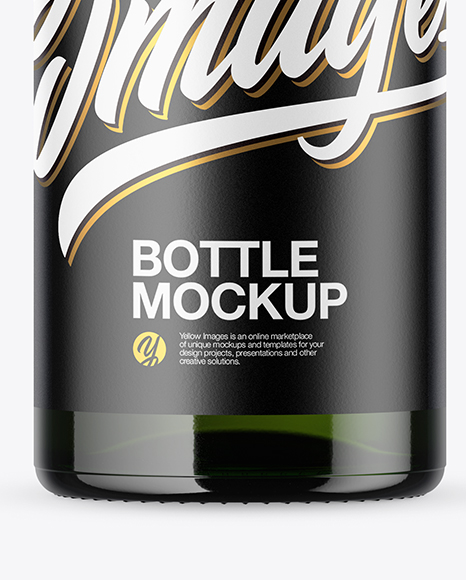 Green Bottle Mockup PSD #1