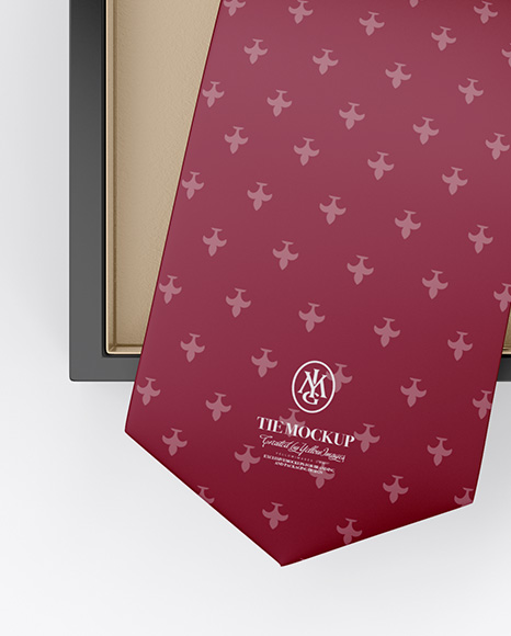 Download Glossy Box W Tie Mockup In Box Mockups On Yellow Images Object Mockups