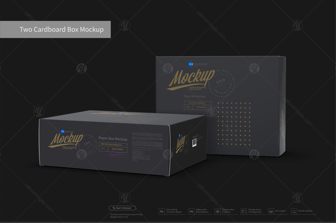 Download Cardboard Box Carton Mockup Yellowimages