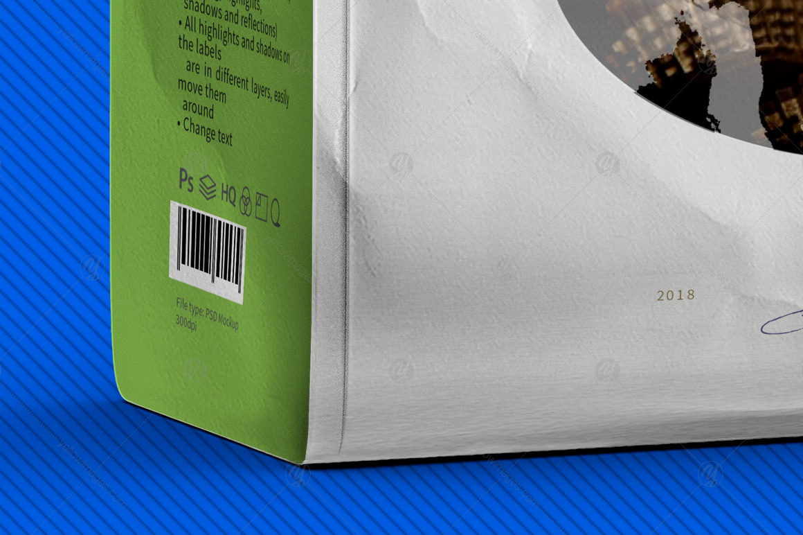 White Paper Bag with Window Mockup