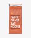 Download Paper Bag w/ a Metallic Paper Tin-Tie Mockup - Front View in Bag & Sack Mockups on Yellow Images ...