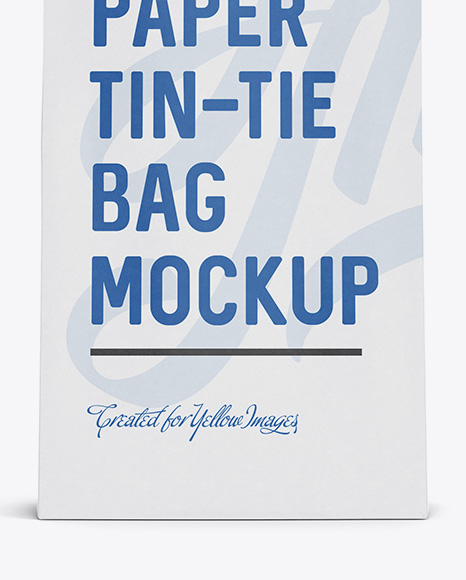 Paper Bag w  a Paper Tin Tie Mockup   Front View PSD #4