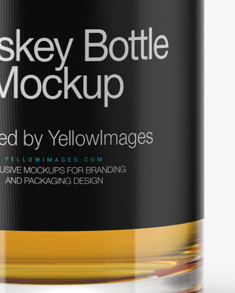 750ml Flint Glass Arizona Bottle w/ Whisky Mockup on Yellow Images