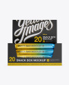 20 Matte Metallic Snack Bars Display Box Mockup - Front View - Free