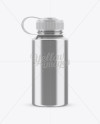 Metallic Plastic Reusable Water Bottle Mockup on Yellow Images Object