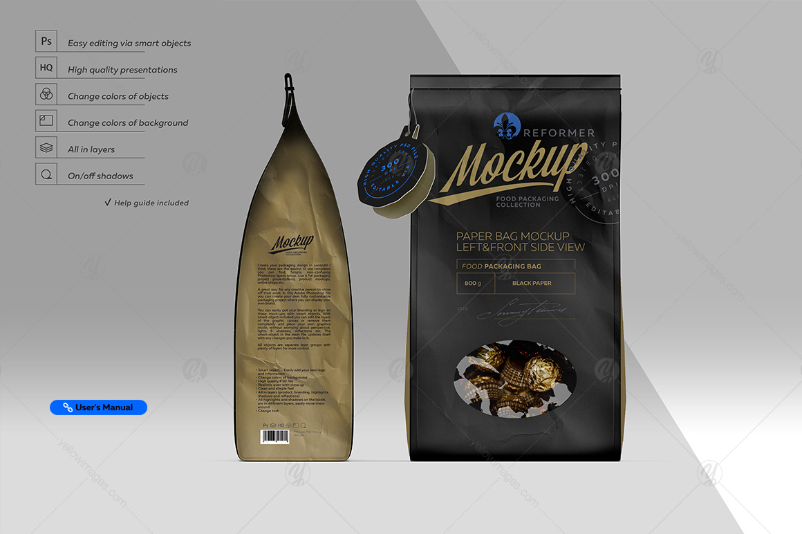 Download Paper Bag Mockup Left Front Side View In Packaging Mockups On Yellow Images Creative Store