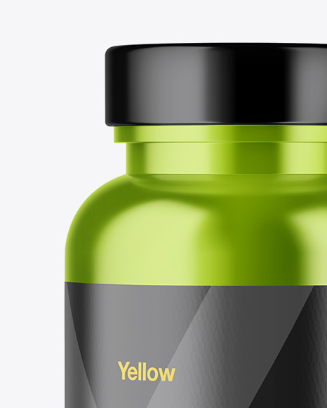 Metallic Pills Bottle Mockup   Front View PSD #2
