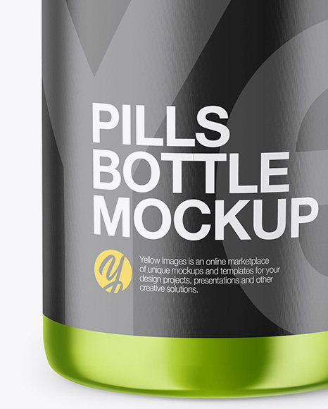 Metallic Pills Bottle Mockup   Front View PSD #1