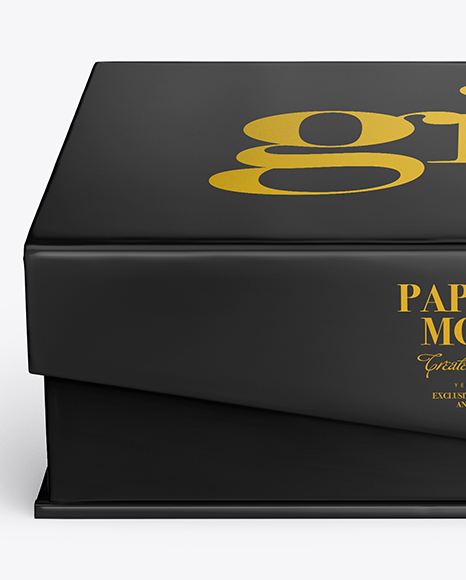 Glossy Paper Box Mockup PSD #2