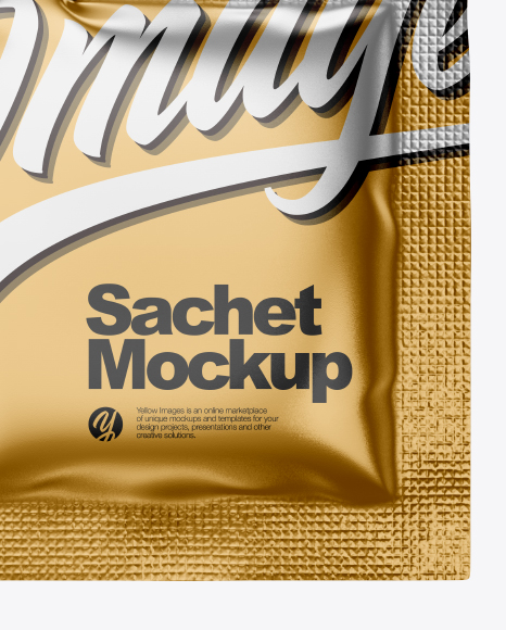 Metallic Sachet Mockup PSD #1