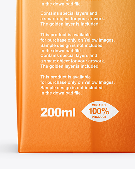 200ml Glossy Juice Carton Package Mockup PSD #1