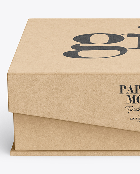Kraft Paper Box Mockup PSD #2