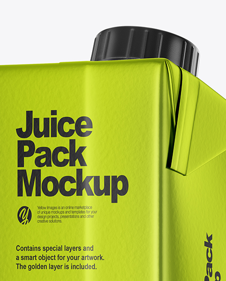 Download 200ml Metallic Juice Carton Package Mockup In Packaging Mockups On Yellow Images Object Mockups