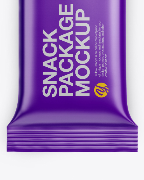 Matte Snack Package Mockup on Yellow Images Object Mockups