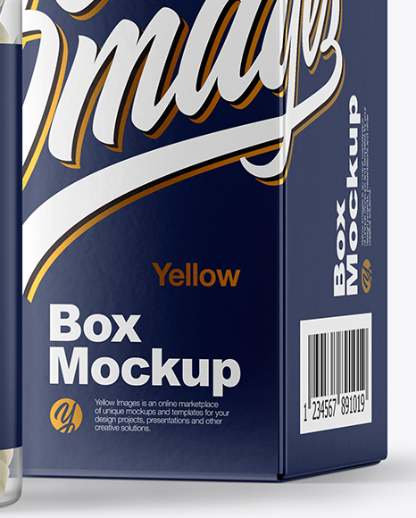 Download Clear Pills Bottle With Box Mockup In Bottle Mockups On Yellow Images Object Mockups